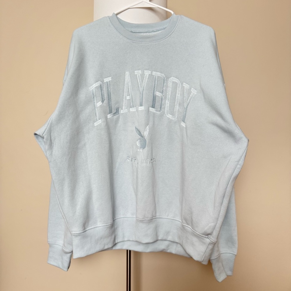 Playboy Oversized Crewneck Baby Blue